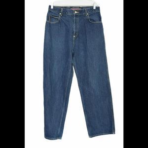 Phat Farm Womens Blue Denim Jeans Cotton Solid 5 Pockets Straight Size 34